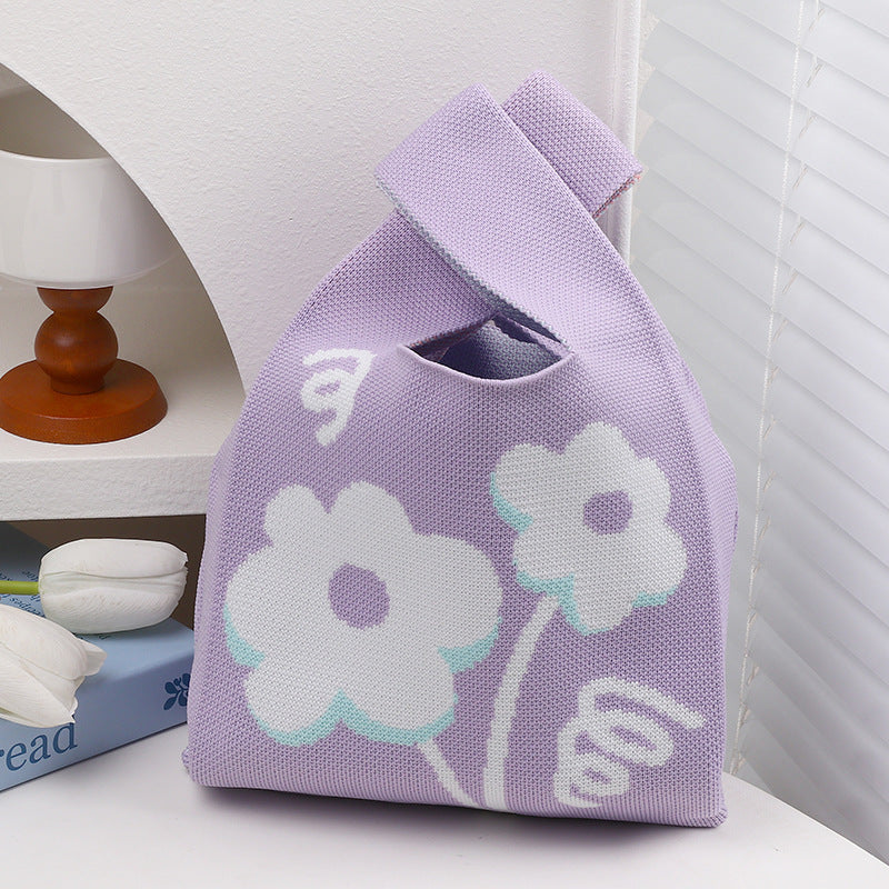 Women's Super Fashionable With Hand Gift Daily Knitted Artistic Bags