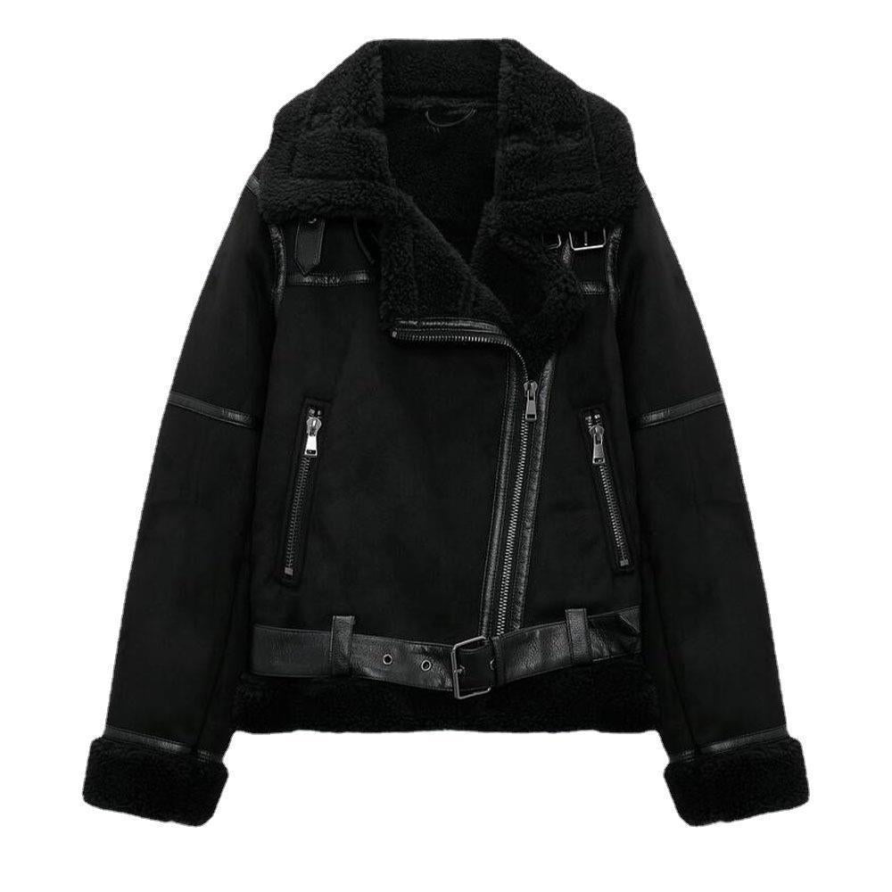 Women's Original Autumn Fur Integrated Motorcycle Coats