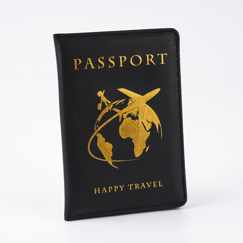 Aircraft Global Creative Gilding Passport Cover Card Holder