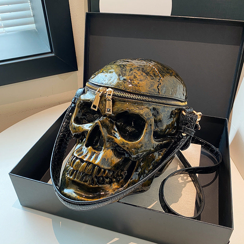 Women's & Men's & Creative Funny Personality Skull Metal Bags