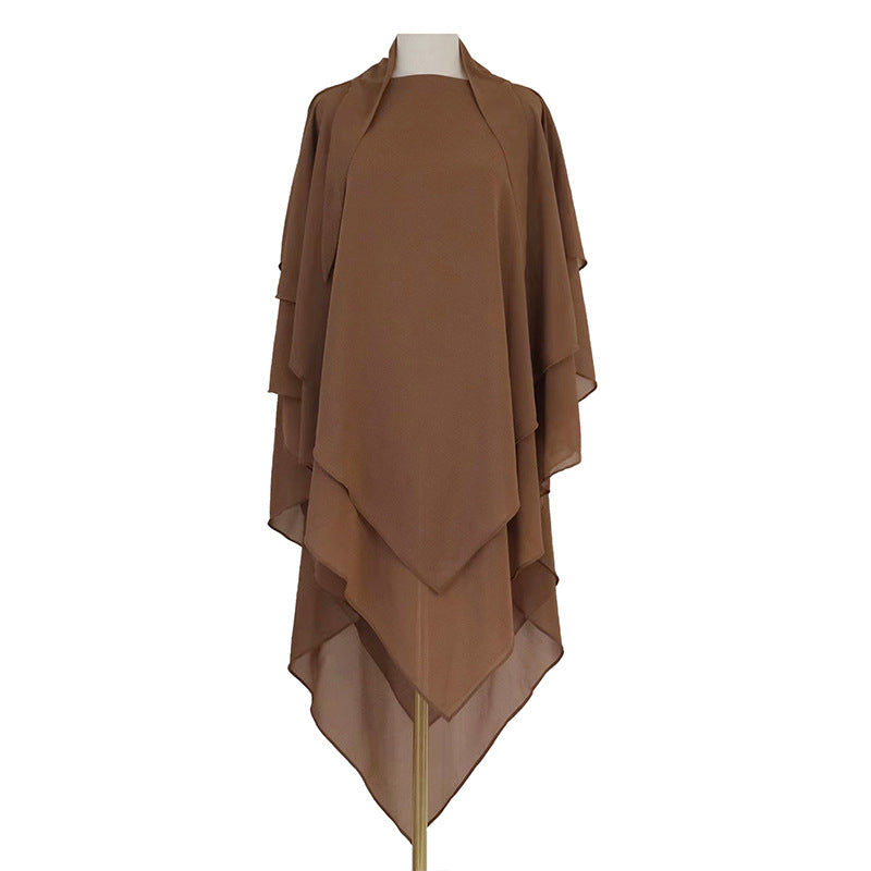 Solid Color Scarf Small Fresh Front Two Layers Dress