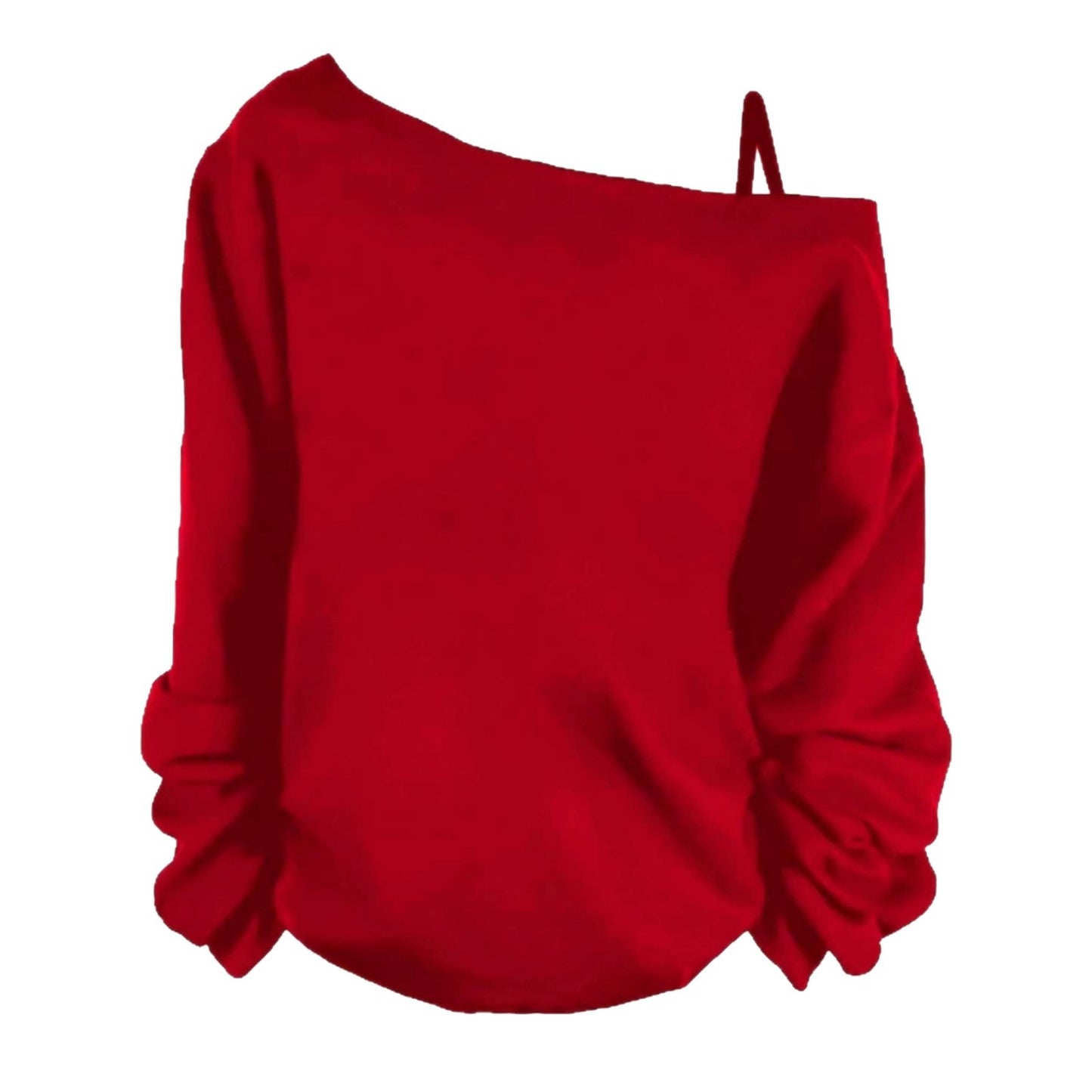 Women's Sling Solid Color Printing Long Sleeve Trendy Women's T-shirt