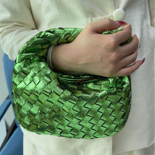 Elegant Dumpling Pleated Knotted Hand-woven Croissant Bags