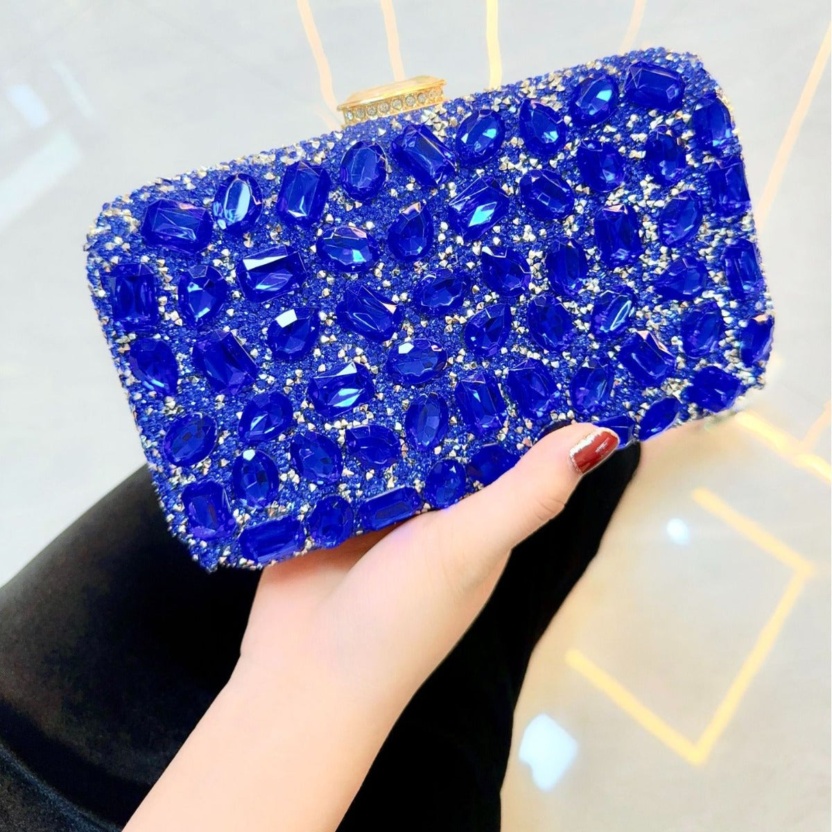 Women's Full Diamond Shiny Clutch Dinner Wedding Evening Bags