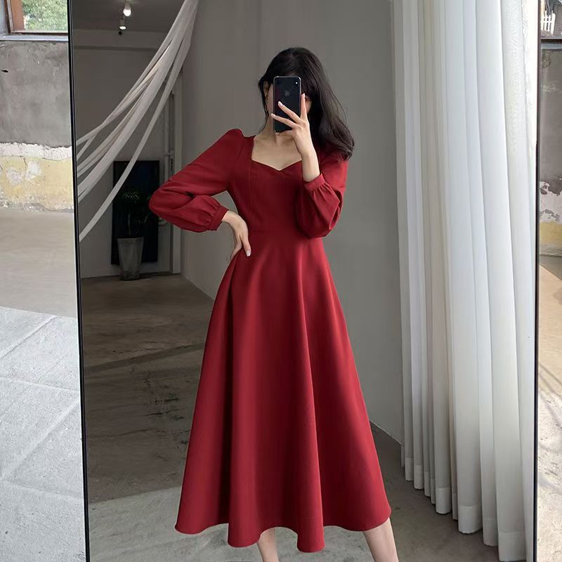 Women's Style Little Black Retro Long Below The Knee Dress