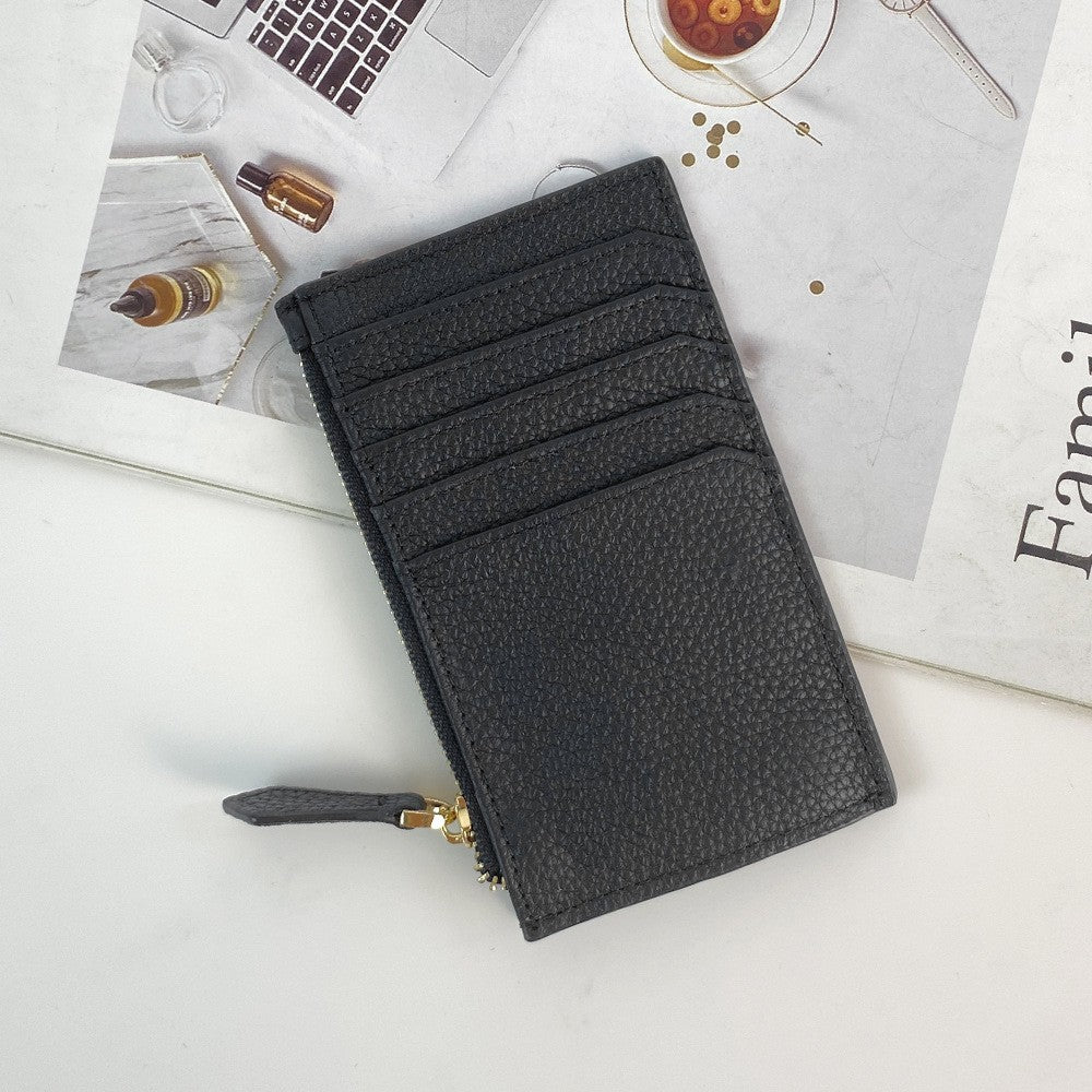 Women's Fashion Minimalist Style Korean First Layer Cowhide Document Card Holder