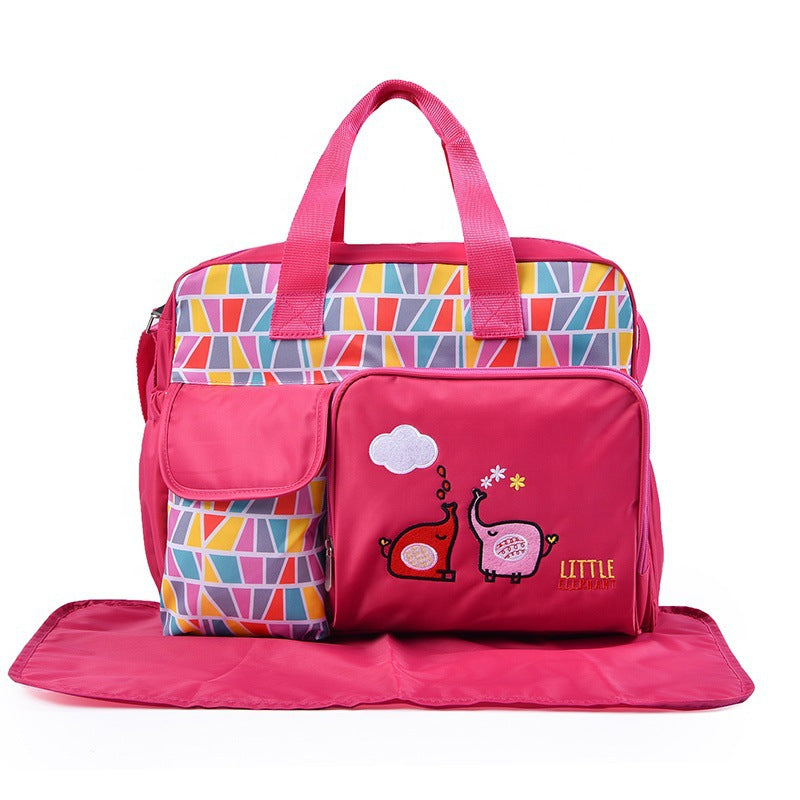 Cute Elephant Embroidery Portable Large Capacity Bags