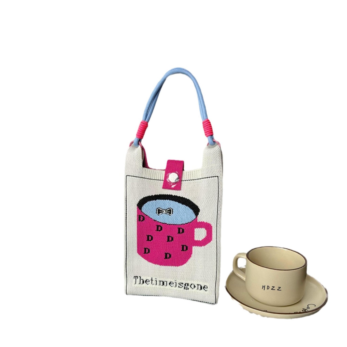 High-grade Mobile Cartoon Knitted Dopamine Color Phone Bags