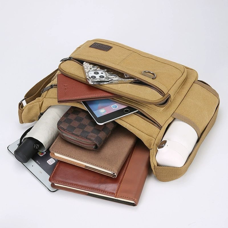 Men's Canvas Retro Large Capacity Versatile Men's Shoulder Bags
