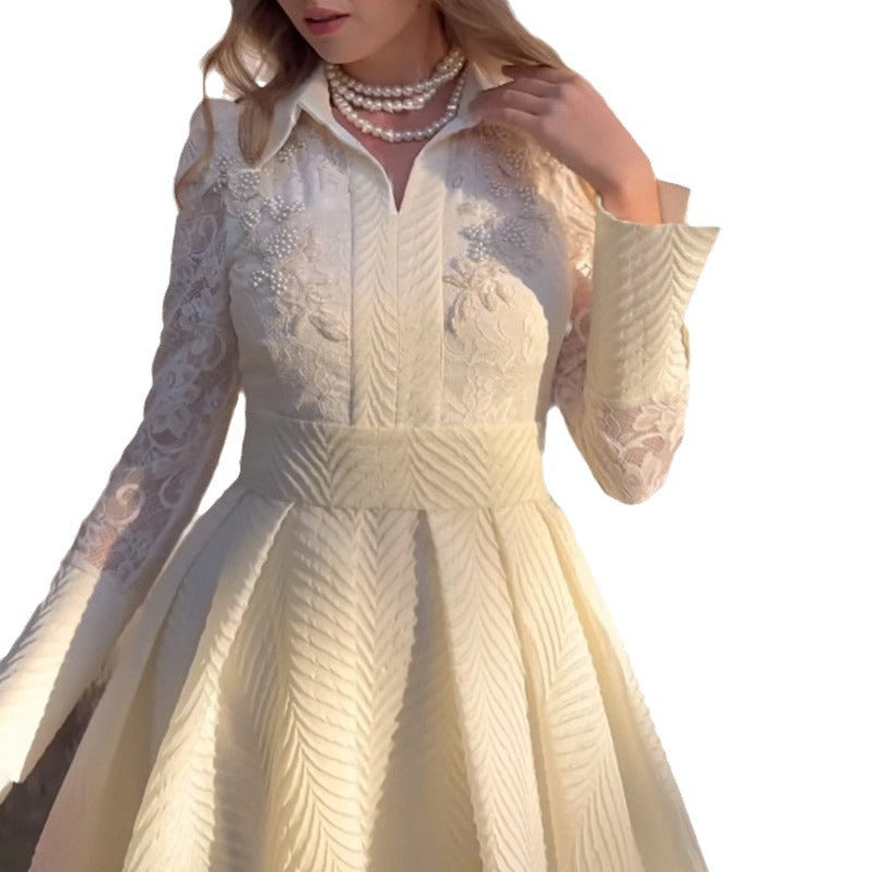 Lace Yarn French Style Retro Long Wedding Dresses