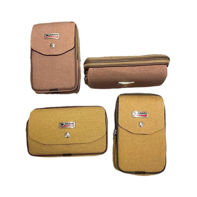 Men's Canvas Mobile Large Capacity Construction Site Men's Waist Packs