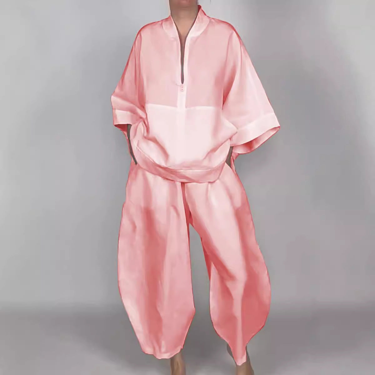 Loose Casual Solid Color Pocket Half Suits