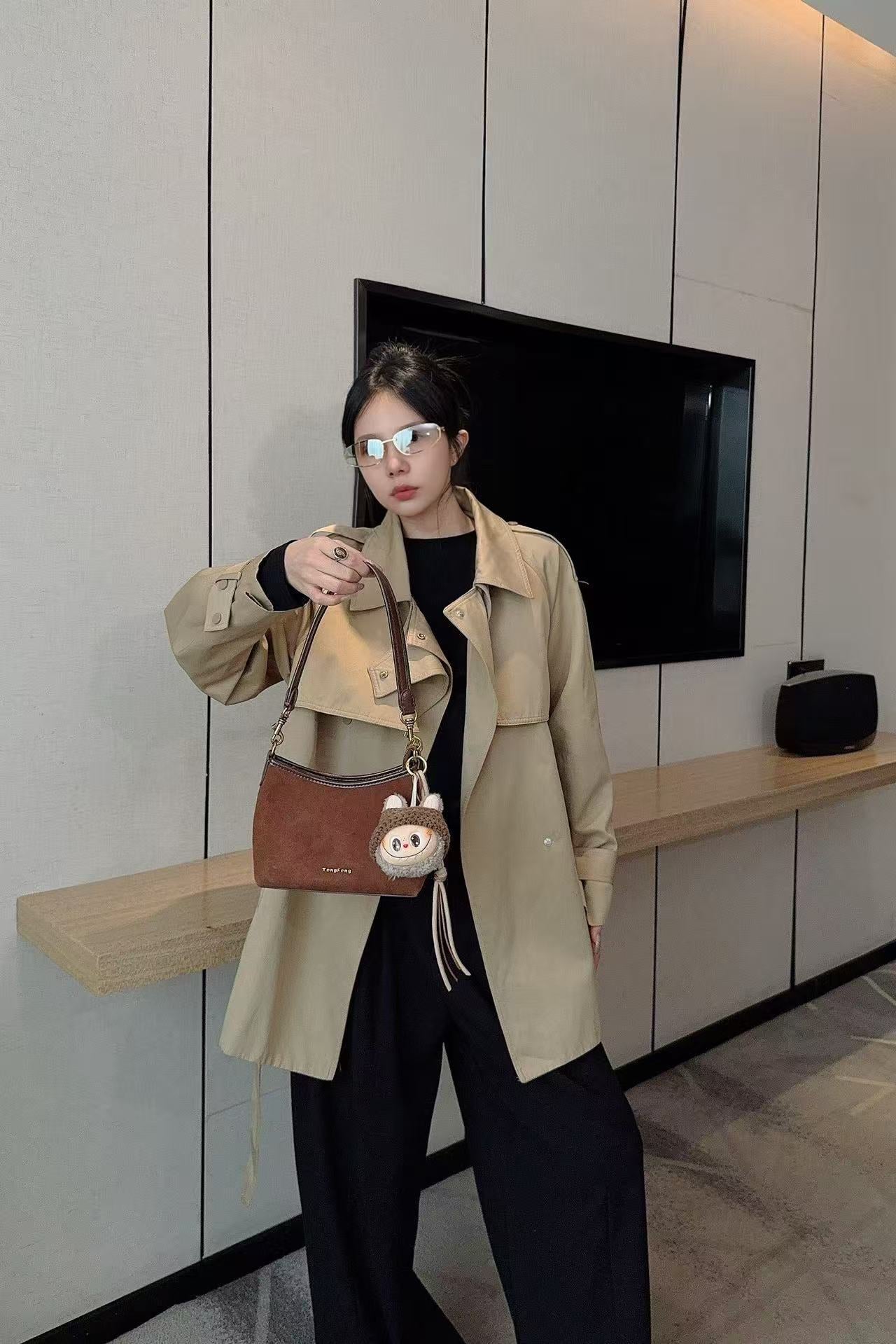 Women's Retro Frosted Leather Vegetable Basket Chain Bags