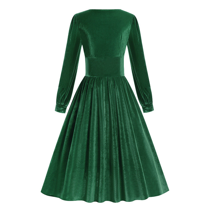 Women's Square Collar Dress Long Sleeve Autumn Dresses