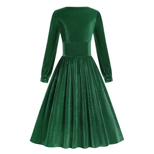 Women's Square Collar Dress Long Sleeve Autumn Dresses