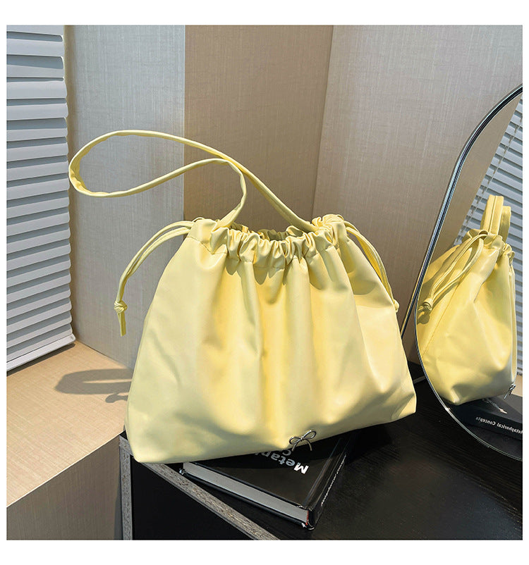 Women's Large Capacity Pleated Lazy Fashion Drawstring Handbags