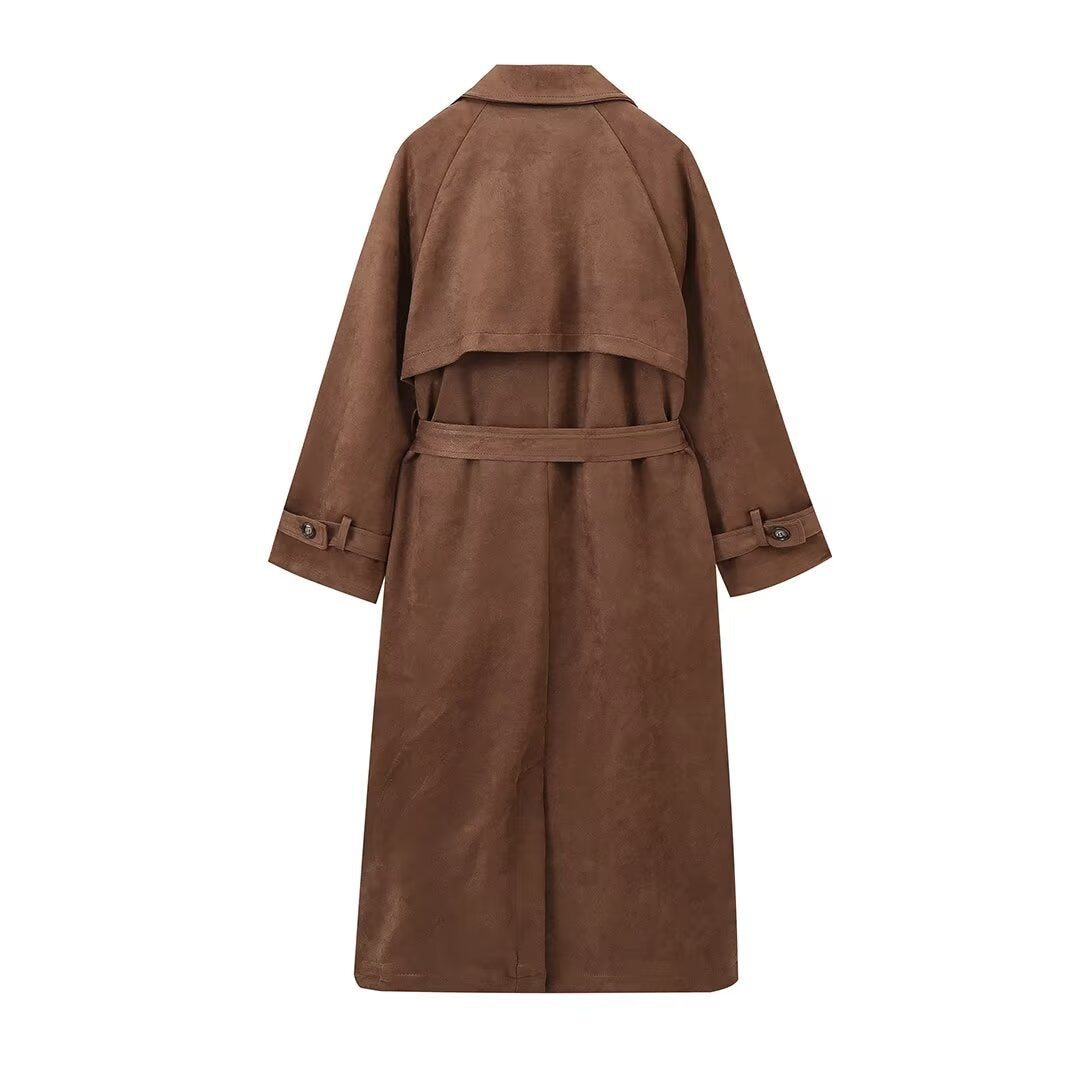 Women's Winter Double Button Lapel Long Trench Coats