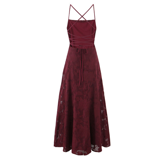 French Retro Fashion Tube Backless Temperament Large Dresses