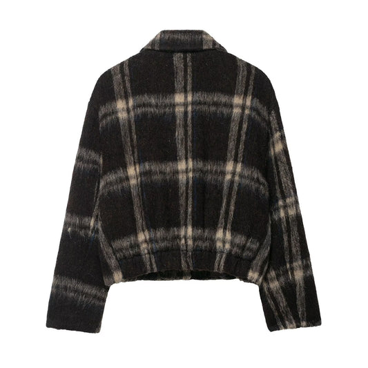 Women's Charming Fashion Simple Wool Plaid Jackets