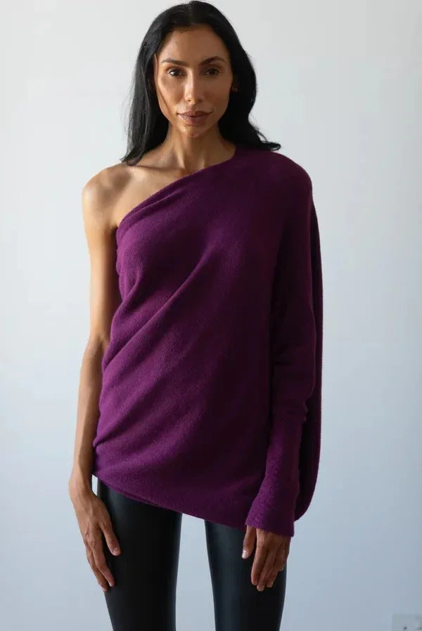 Solid Color Round Neck Long Sleeve Comfortable Sweaters