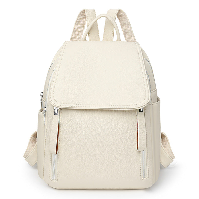 Women's Textured Large Capacity Niche Flip Retro Backpacks