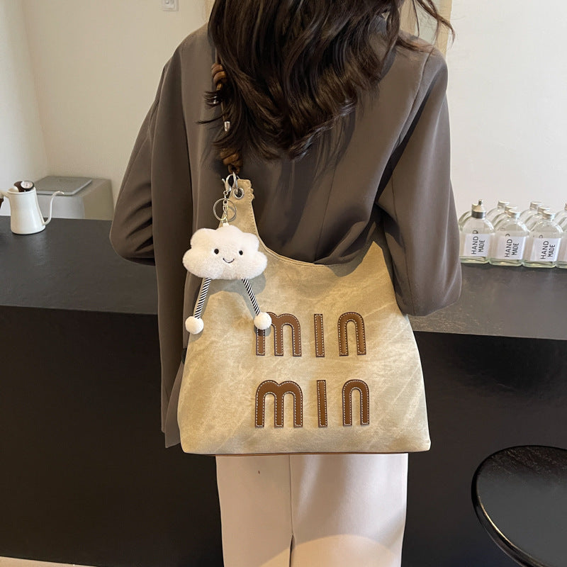Women's Retro Korean Type Denim Underarm Fashion Handbags