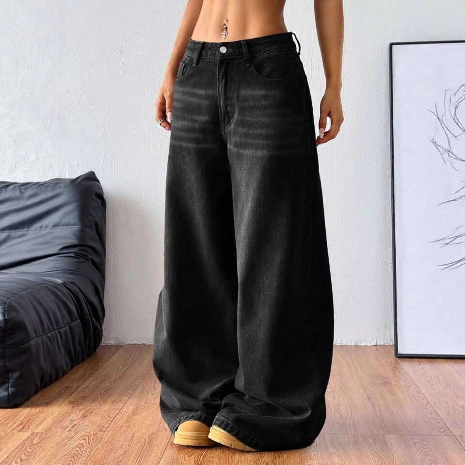 Women's Loose Wide Leg Straight Denim Casual Jeans