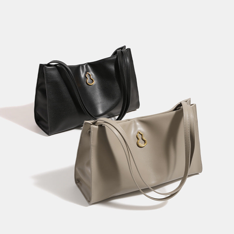 Women's Commuter Textured High-grade Soft Leather Portable Tote Bags