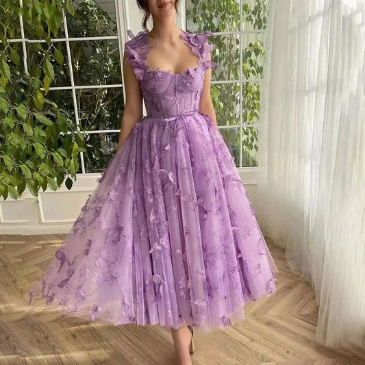Women's Dress Tulle Spaghetti Straps Sleeveless High Slit Wedding Dresses