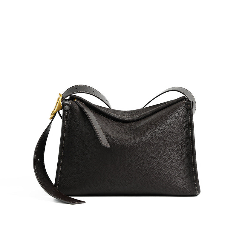 Women's Genuine Leather High-grade Pillow First Layer Cowhide Large Crossbody Bags