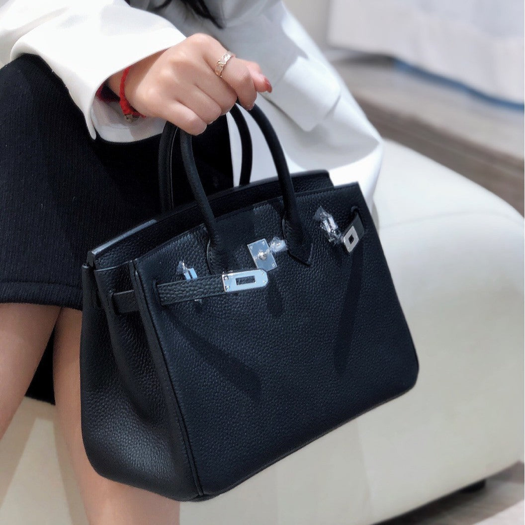 Women's Quality Retro First Layer Cowhide Lychee Pattern Bags