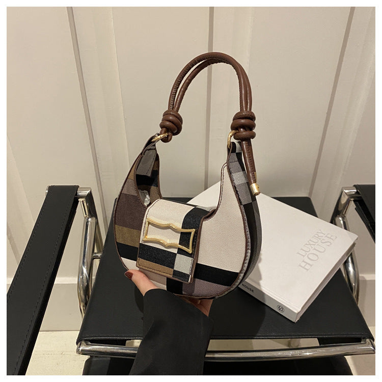 Women's Summer Fashion Crescent Simple Texture Design Crossbody Bags