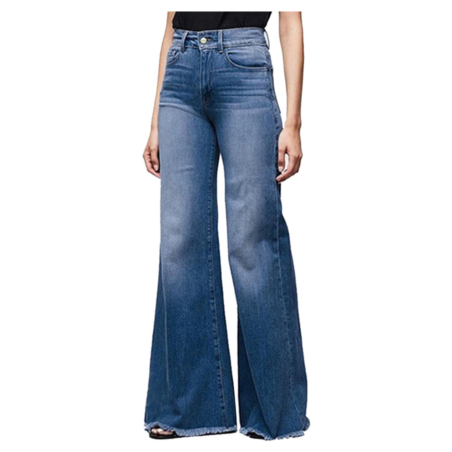 Retro Wide Leg Straight Washed Denim Pants