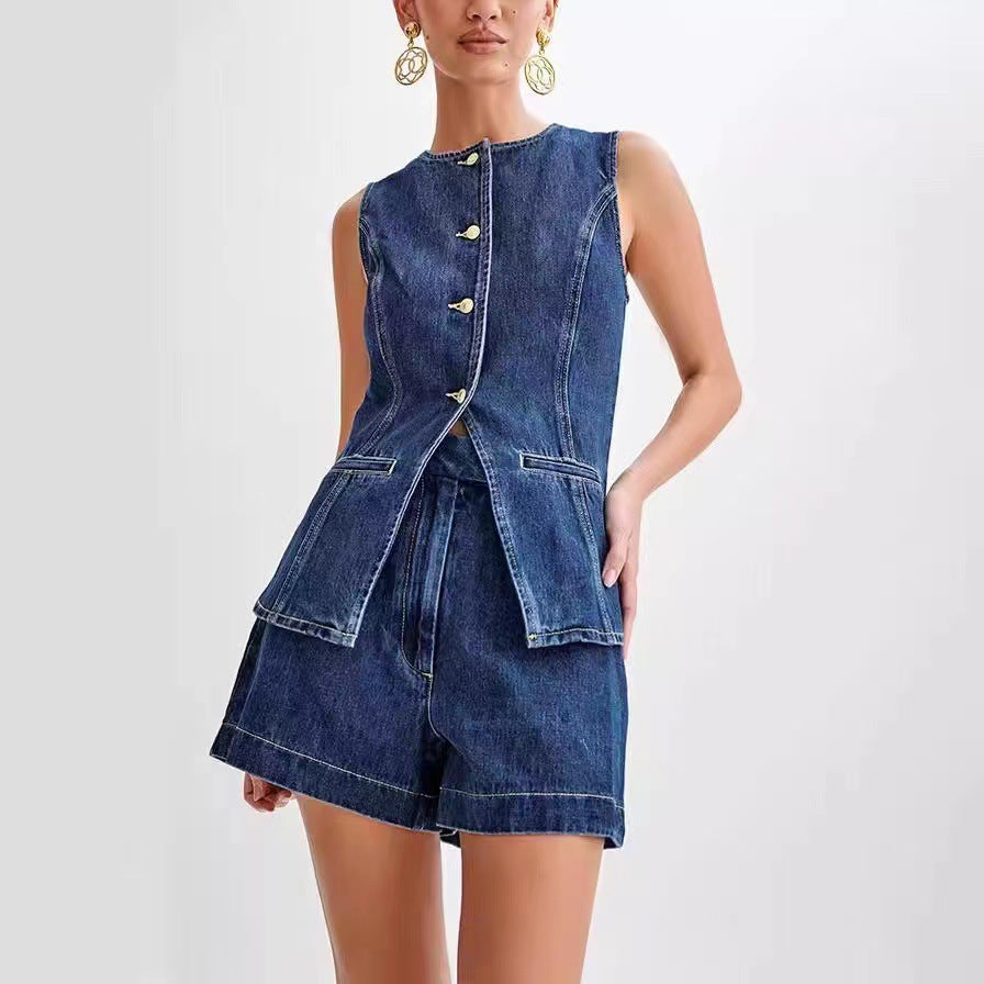 Summer Fashion Sleeveless Casual Slim Fit Suits