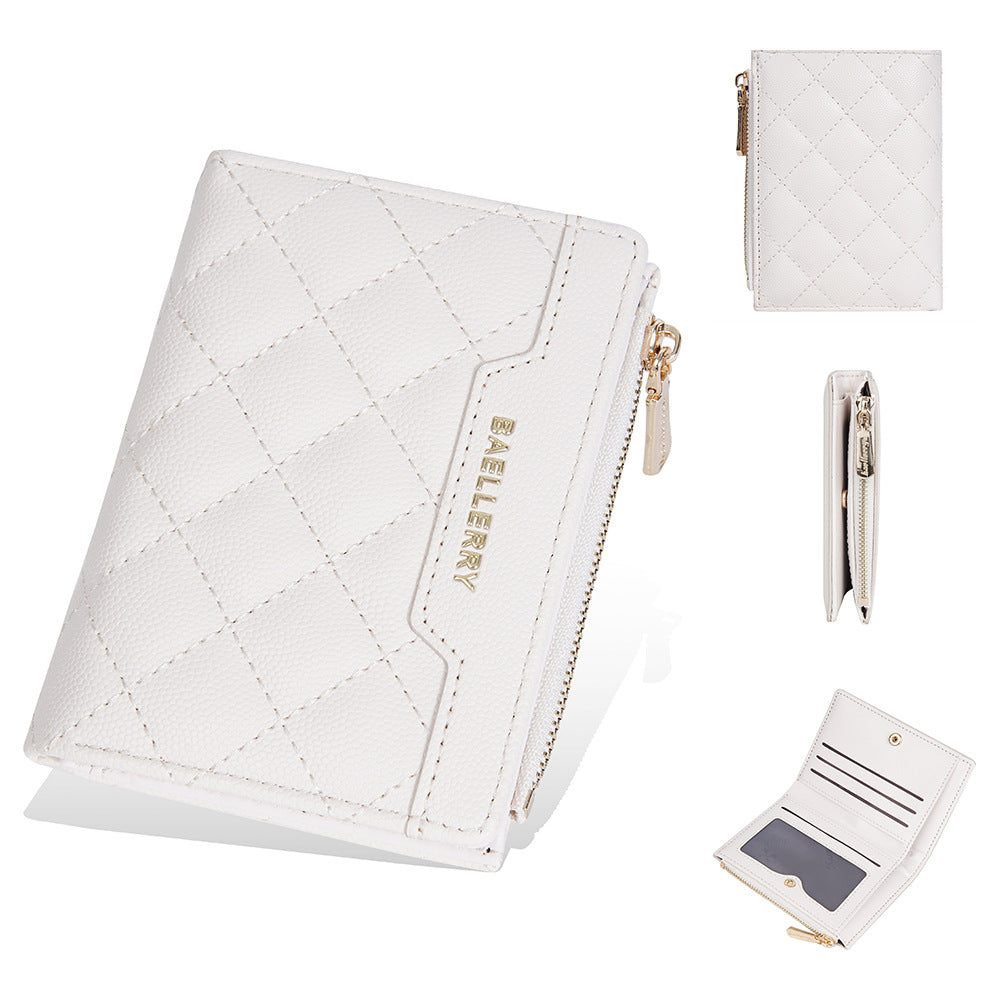 Women's Warm Color Short Snap Button Zipper Ladies Wallets