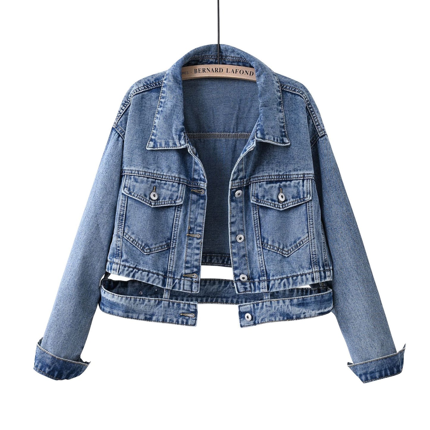 Women's Fashion Polo Collar Denim Petite Slimming Jackets