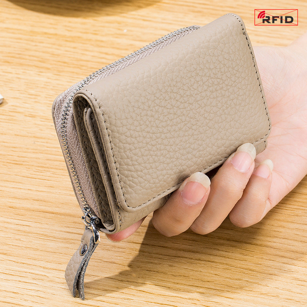 Women's Genuine Leather Style Short Three-fold Mini Ladies Wallets