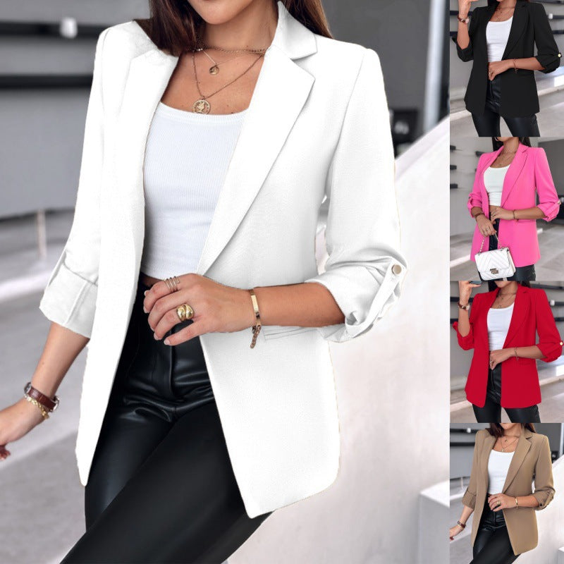 Women's Long Sleeve Solid Color For Small Suit