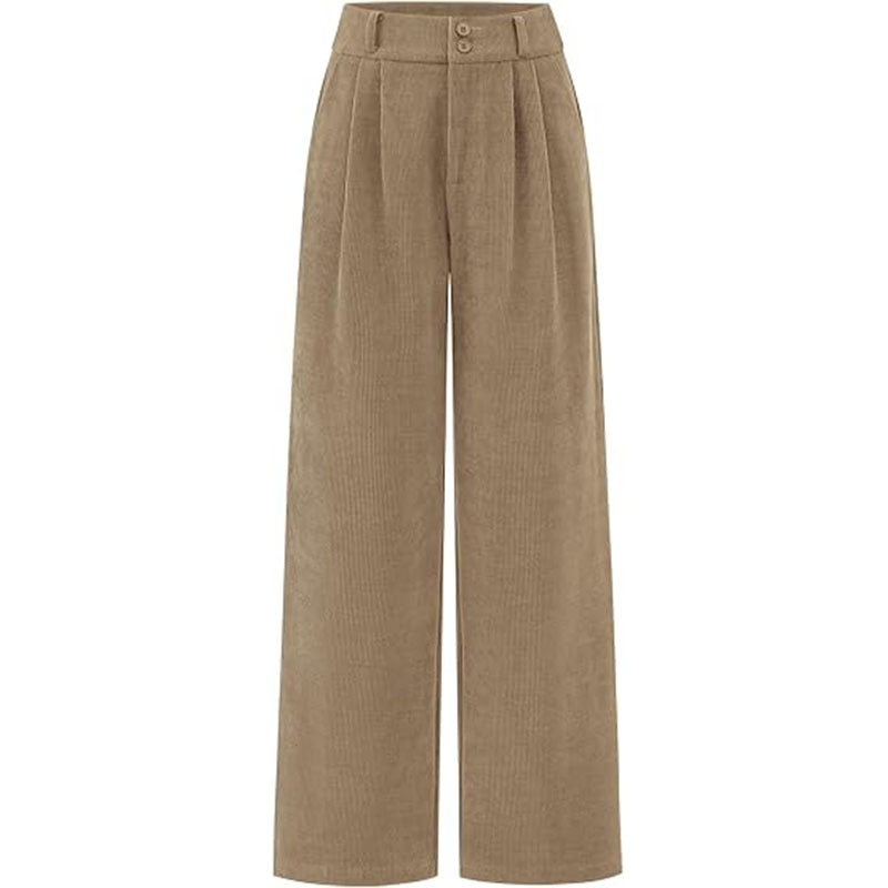 Women's Waist Wide Leg Business Casual Straight Pants