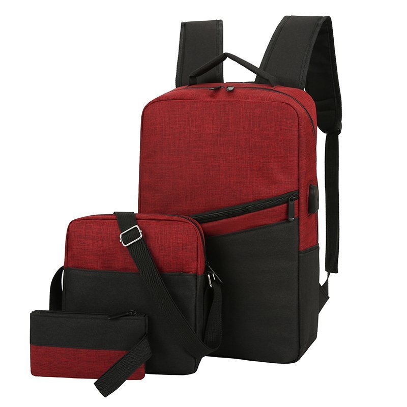 Fashion Three-piece Set Man Pair Korean Backpacks