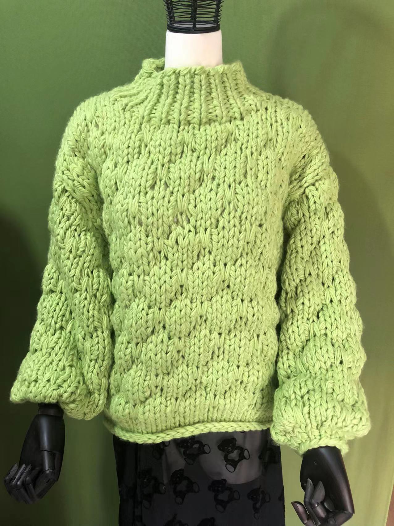 Women's Handmade Thick Needle Colorful Lazy Pullover Sweaters