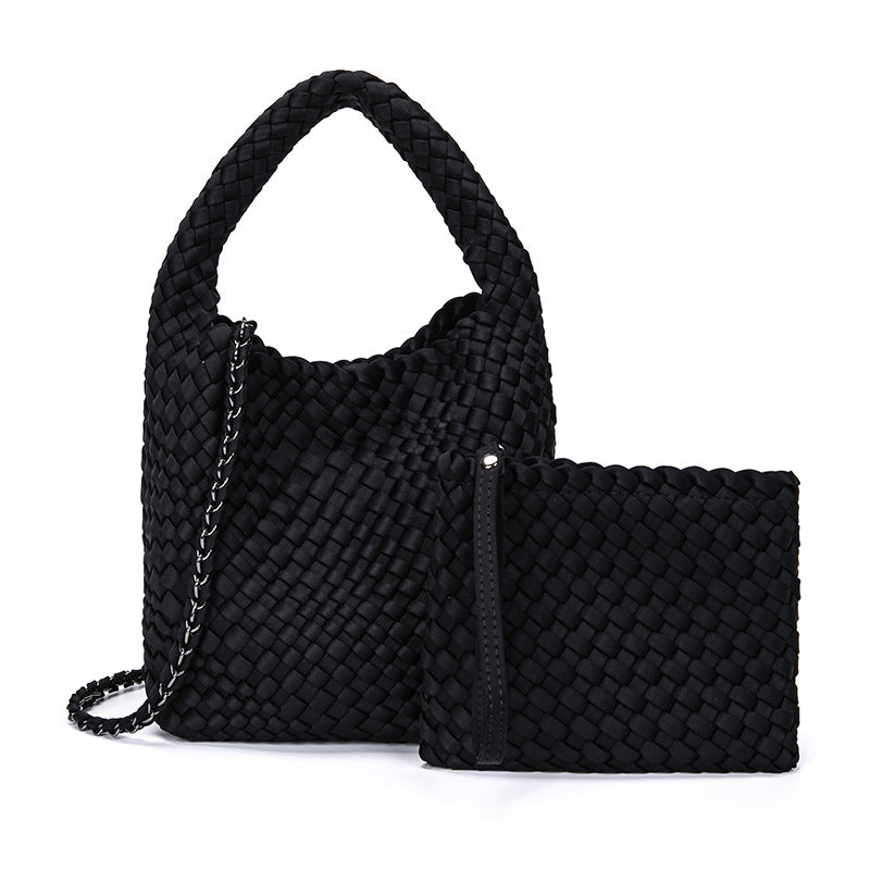 Women's Waterproof Diving Cloth Handmade Woven Portable Crossbody Bags