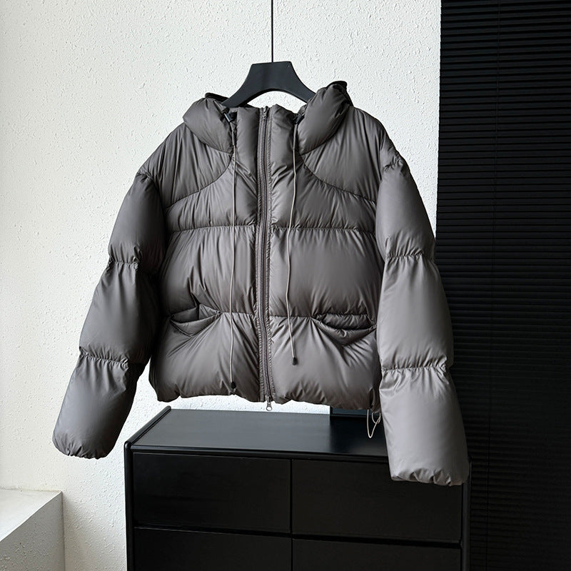 Women's Puff Fluffy Hooded Down Thickened White Duck Kendall Jackets