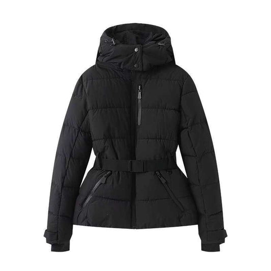 Women's New Hooded Waist Ski Series Coats