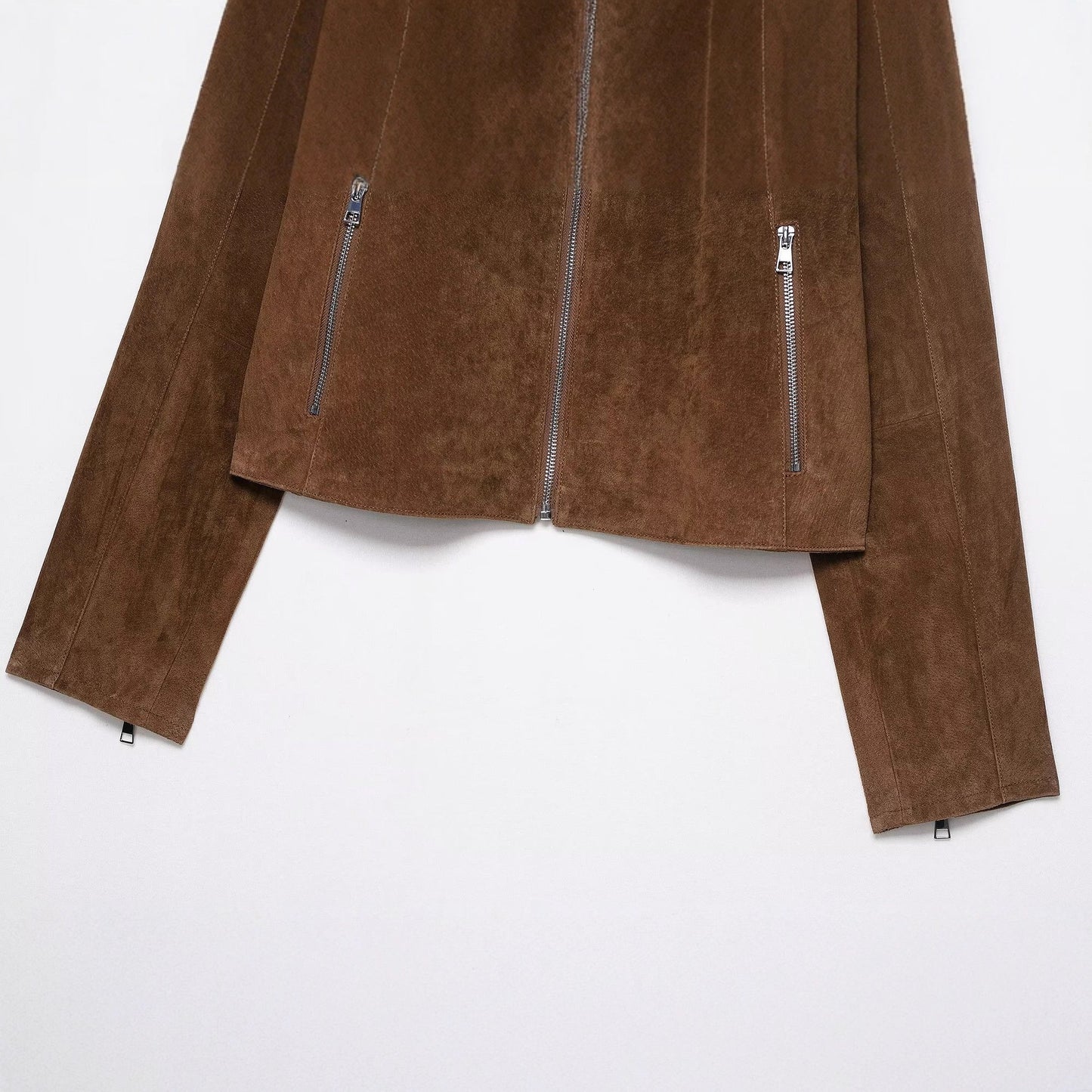 Durable Attractive Glamorous Autumn Leather Lapel Jackets