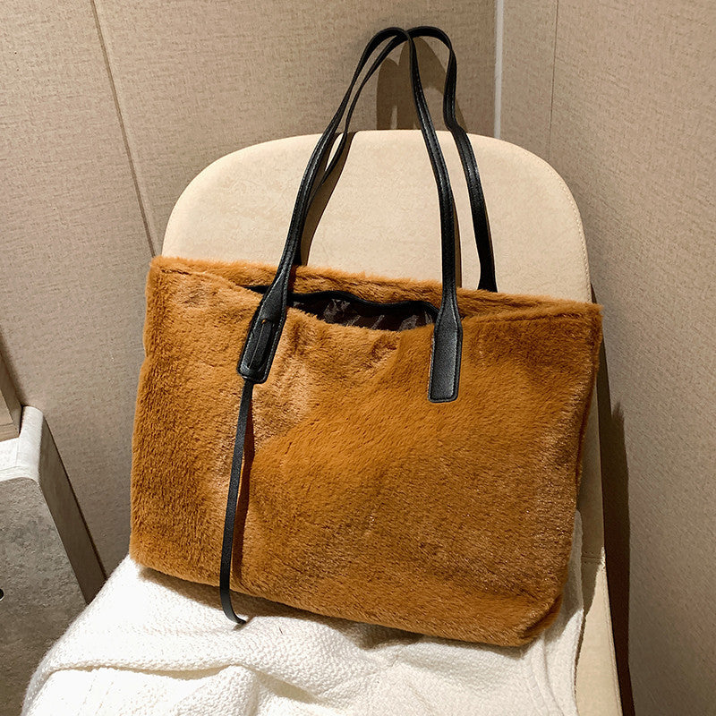 Fashion Plush Large Capacity Totes Winter Tote Bags