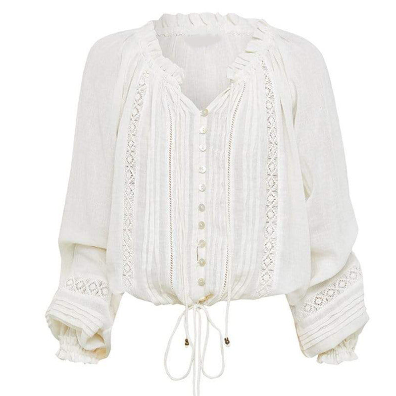 Women's Spring Design Long-sleeved Shirt French Style Blouses