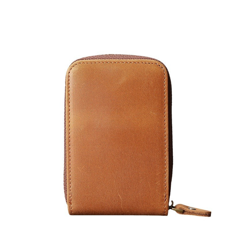 Men's Leather License Expanding First Layer Cowhide Card Holder