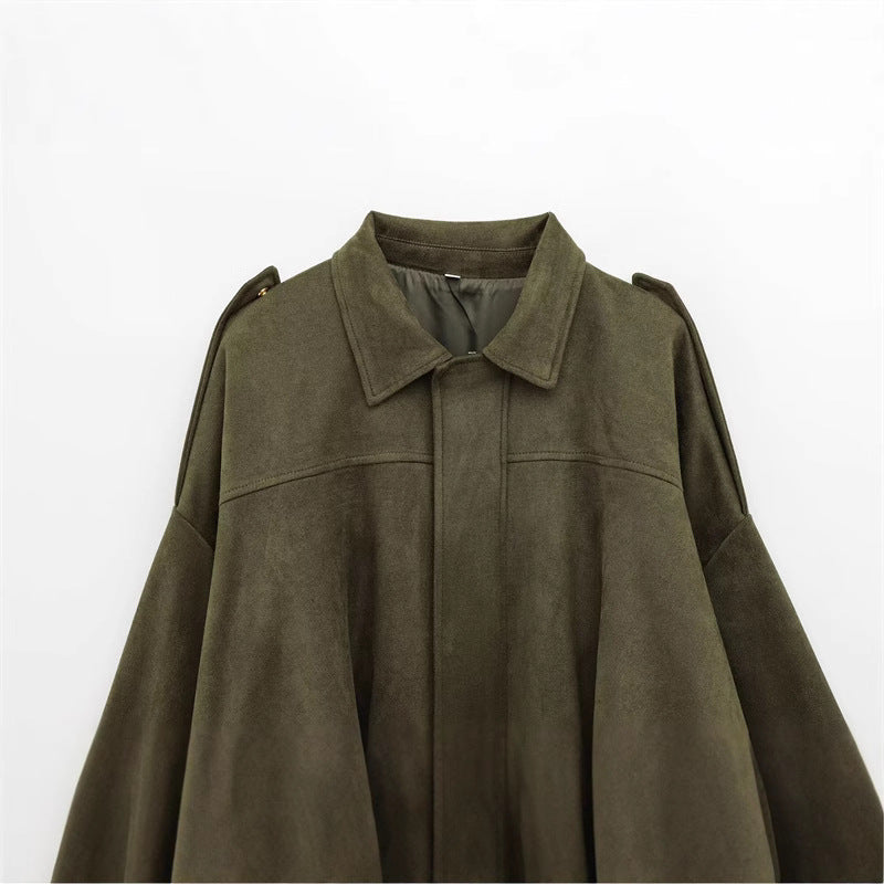 Women's Spring Casual Loose Lapels Retro Design Jackets