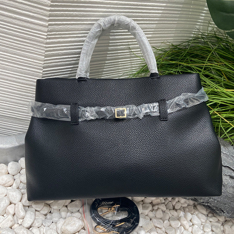 High-grade Soft Leather Lychee Pattern Solid Crossbody Bags